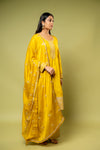 Mango Gold Dola Readymade Suit And Plazzo With Tissue Dupatta