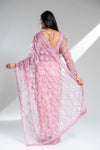 Gajari Organza Embroidered Saree With Readymade Blouse