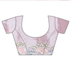 Pink Organza Tissue Embroidered Saree With Unstitched Blouse