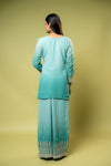 Tea green Georgette Readymade Sharara Set With Georgette Dupatta