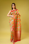 Mustard Banarasi Silk Saree With Unstitched Blouse