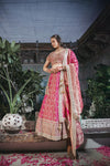 Rani Gajari Georgette Lehenga Set And Georgette Dupatta With Readymade Blouse