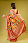 Mustard Banarasi Silk Saree With Unstitched Blouse