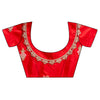 Red Khaddi Georgette Saree With Unstitched Blouse