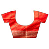 Red Banarasi Silk Saree With Unstitched Blouse