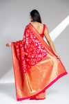 Rani Banarasi Silk Saree With Unstitched Blouse