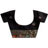 Black Banarasi Silk Saree With Unstitched Blouse