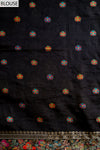 Black Banarasi Silk Saree With Unstitched Blouse