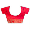 Red Banarasi Silk Saree With Unstitched Blouse