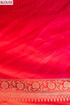 Red Banarasi Silk Saree With Unstitched Blouse