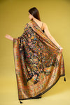 Black Banarasi Silk Saree With Unstitched Blouse