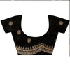 Black Georgette Embroidered Saree With Unstitched Blouse