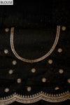 Black Georgette Embroidered Saree With Unstitched Blouse