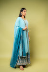 Sky blue Georgette Floor Length Readymade Suit With Georgette Dupatta