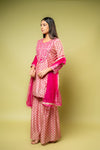 Rani Crepe Readymade Suit And Palazzo With Chiffon Dupatta