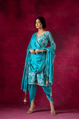 Rama Chinon Readymade Suit With Chinon Crepe Dupatta