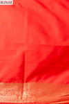 Red Banarasi Silk Saree With Unstitched Blouse