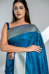 Peacock Banarasi Silk Saree With Unstitched Blouse