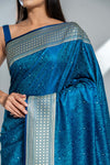 Peacock Banarasi Silk Saree With Unstitched Blouse