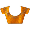 Mustard Organza Embroidered Saree With Unstitched Blouse