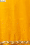 Mango Gold Chiffon Embroidered Saree With Unstitched Blouse