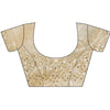 Off White Net Embroidered Saree With Unstitched Blouse