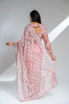 Gajari Net Embroidered Saree With Readymade Blouse