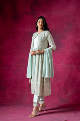 Georgette Embroidered Readymade Suit With Dupatta