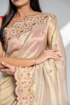 Tussar Banarasi Silk Saree With Unstitched Blouse