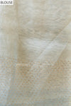 Tussar Grey Organza Embroidered Saree With Unstitched Blouse