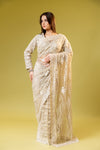 Tussar Net Embroidered Saree With Readymade Blouse