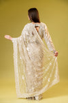 Tussar Net Embroidered Saree With Readymade Blouse