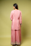 Gajari Chinon Readymade Sharara Set With Chinon Dupatta