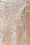 Mauve Net Embroidered Saree With Unstitched Blouse
