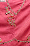 Pink Banarasi Silk Saree With Unstitched Blouse
