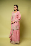 Gajari Chinon Readymade Sharara Set With Chinon Dupatta
