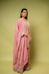 Gajari Chinon Readymade Sharara Set With Chinon Dupatta