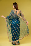 Peacock Net Embroidered Saree With Readymade Blouse