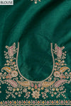 Garnet Banarasi Silk Saree With Unstitched Blouse