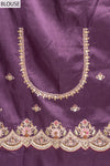 Mauve Banarasi Silk Saree With Unstitched Blouse