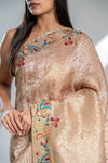Tussar Banarasi Silk Saree With Unstitched Blouse