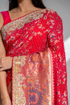 Rani Khaddi Georgette Embroidered Saree With Unstitched Blouse