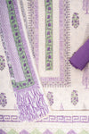 Tussar Mauve Cotton Floral Printed Unstitched Salwar Suit With Cotton Dupatta