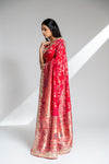 Rani Khaddi Georgette Embroidered Saree With Unstitched Blouse