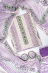 Tussar Mauve Cotton Floral Printed Unstitched Salwar Suit With Cotton Dupatta