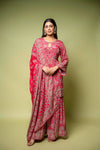 Rani Crepe Readymade Sharara Set With Crepe Dupatta