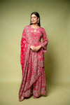 Rani Crepe Readymade Sharara Set With Crepe Dupatta