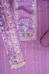 Mauve Georgette Unstitched Salwar Suit With Chinon Dupatta