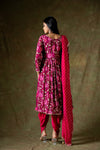 Garnet Chinon Readymade Suit With Chinon Crepe Dupatta