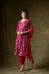 Garnet Chinon Readymade Suit With Chinon Crepe Dupatta